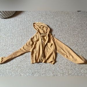 American Eagle yellow cropped corduroy shirt